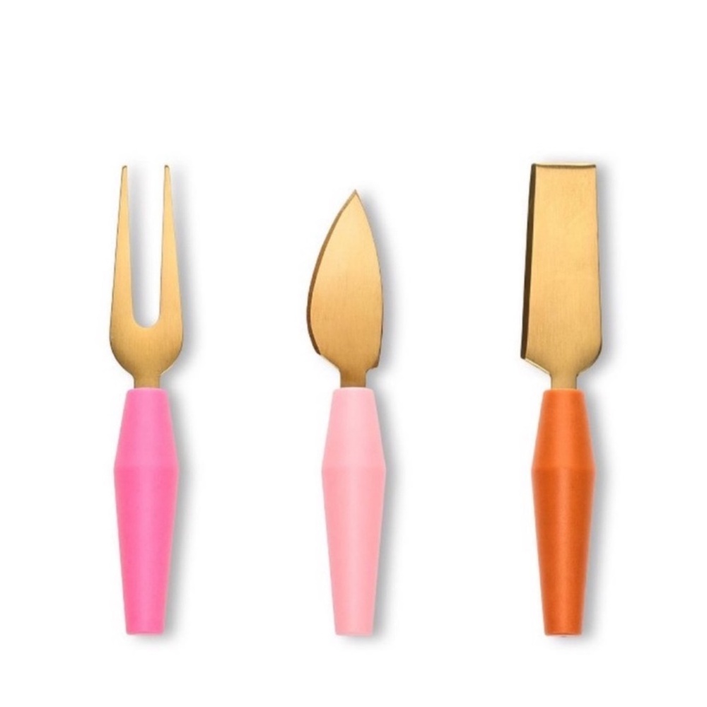 New! 3pc cheese knives pink/orange Target Bullseye Playground